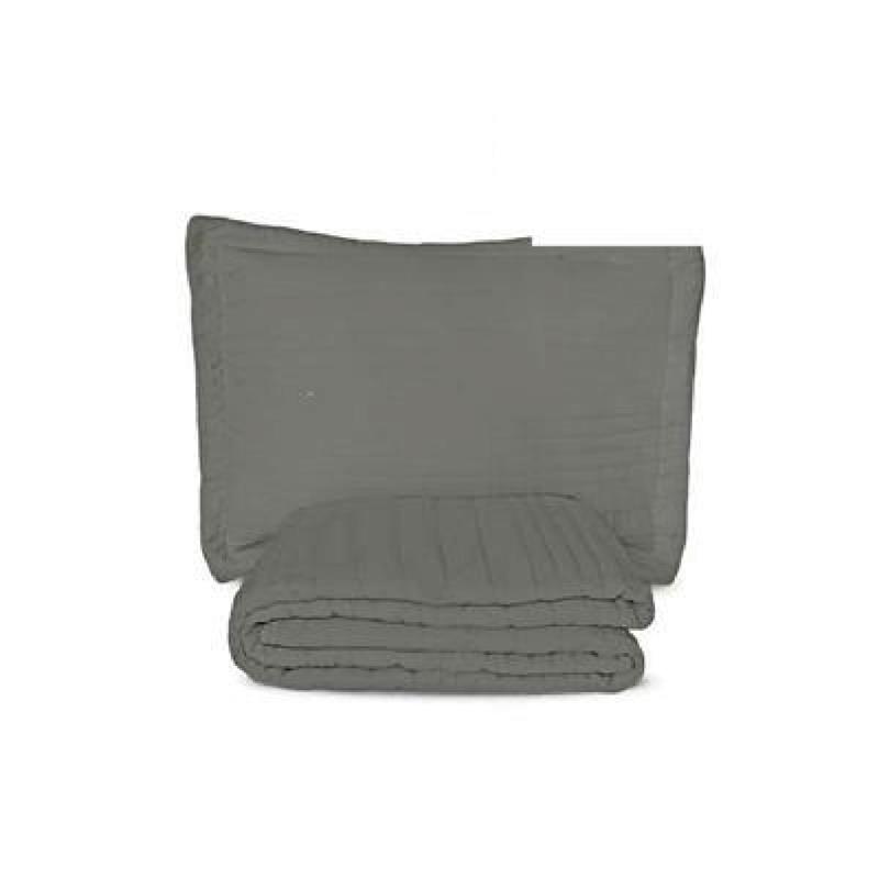 COVER QUILT COLORS LISO MALAGA TWIN GRIS OSCURO